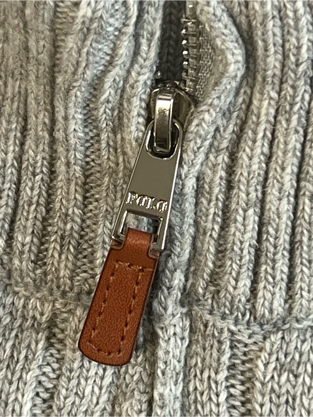 Polo by Ralph Lauren Light Gray Cable-Knit Quarter-Zip Sweater - Picture 3 of 6